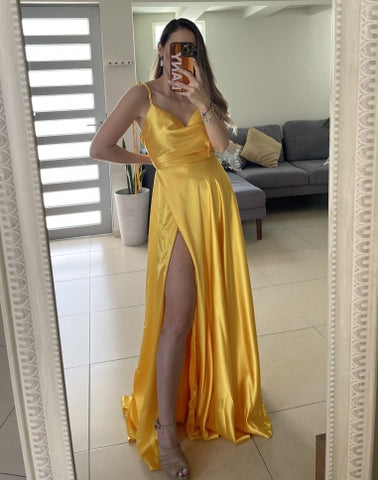 VESTIDO AMARILLO SEDA