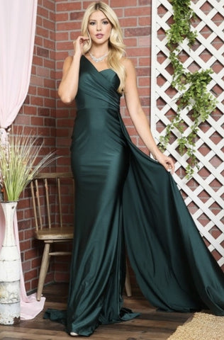 VESTIDO UN HOMBRO VERDE LICRA