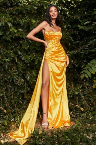 VESTIDO AMARILLO LICRA CON TRANSPARENCIA